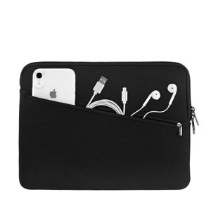 ARTWIZZ Neoprene Sleeve PRO Tasche für MacBook Air 13 Zoll (2018-2024) und MacBook Pro 13 Zoll (2016-2022) M1 M2 - Schutzhülle mit Zubehör-Fach in Schwarz