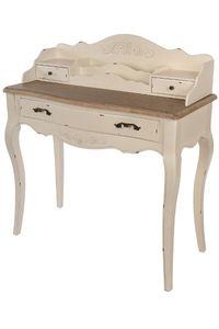Sekretär FLORENCE cremeweiß braun shabby chic Möbel im Landhausstil