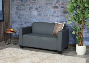 2-miestna pohovka Lyon Lounge Sofa Imitácia kože ~ tmavo šedá