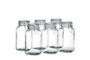 Mäser 113968 Gothika Einmachglas, Einweckglas, 2,5l, mit Bügelverschluss, klar (6er Pack)