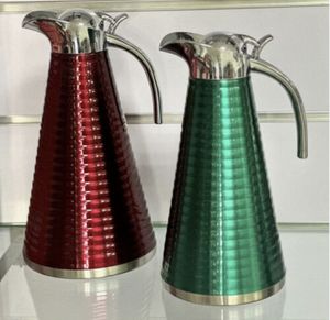 Thermoskanne - 2 Stück Edelstahl-1,5 und 2 Liter - Rot und Grün