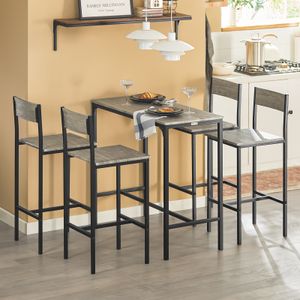SoBuy® OGT14 Barová stolová sestava 5dílná sedací skupina Jídelní stůl Bistro stůl se 4 stoličkami