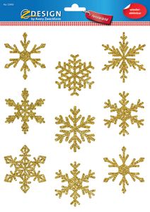 AVERY Zweckform ZDesign Weihnachts-Fensterbild Sterne gold 9 Aufkleber