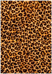 Wallario selbstklebendes Poster - Leopardenmuster  in orange schwarz, Größe: 70 x 100 cm