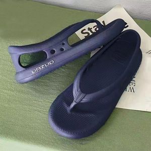 Bazuo Sandalen, Uni Comfort Walking Flip Flops Sandalen, rutschfeste Outdoor-Strand-Badehausschuhe, Farbe: blau, Größe: 44-45