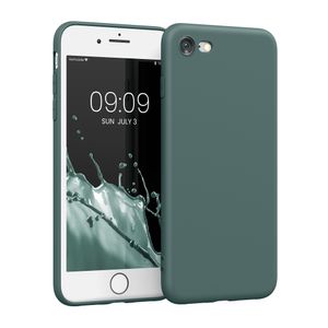 kwmobile Handyhülle kompatibel mit Apple iPhone SE (2022) / iPhone SE (2020) / iPhone 8 / iPhone 7 Hülle - Handy Case aus weichem Silikon in Blaugrün