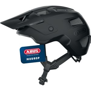 ABUS MTB-Helm MoDrop - robuster Fahrradhelm mit guter Belüftung für Mountainbiker - individuelle Passform - Unisex - Schwarz Matt, M
