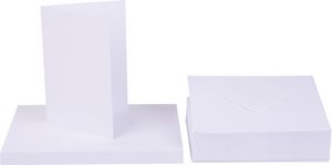 Doppelkarten mit Umschlägen "DIN A6", 50 Stück Weiß