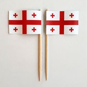 Party-Picker Flagge Georgien Papierfähnchen in Spitzenqualität 25 Stück Beutel