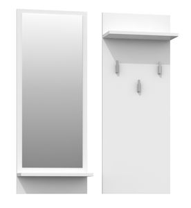 Wandgarderobe Garderobe mit Spiegel Ablage Wandhalter Weiß Matt