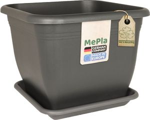 MePla - Set - Pflanzkübel Quadrat 28x28 + Untersetzer 24x24 - anthrazit