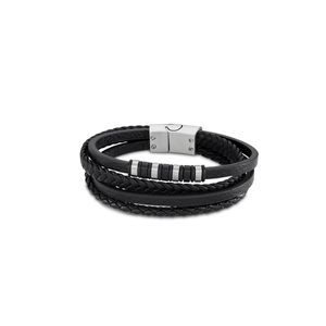 Lotus Style Lederarmband schwarz LS2101-2/1 mehrreihig Herren Armband