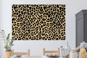 Wandtattoo Wandsticker Wandaufkleber Leopardenmuster - Design - Gelb 120x80 cm Selbstklebend und Repositionierbar