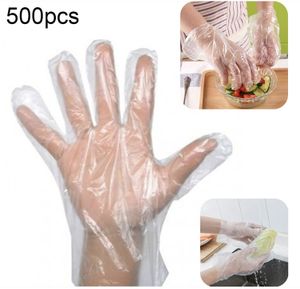 500 Stück PE Transparente Reinigung Kochen Kunststoff Einweghandschuhe
