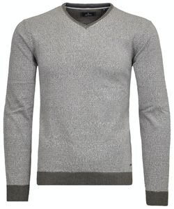 Ragman V-Ausschnitt Pullover zweifarbig