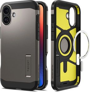 Spigen nakładka Tough Armor Mag MagSafe do iPhone 16 6,1" metaliczna szara