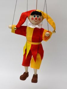 Dekorationsartikel Marionette Narr 30cm gelb