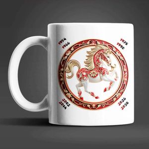 Pferd Chinesisches Jahres Sternzeichen Tasse Kaffeetasse Teetasse Geschenkidee