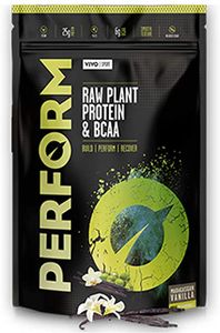 Vivo Life Perform - Raw Vegan Protein Powder Pea & Hemp Blend with BCAA - Gluten & Soy Free Shake (Madagascan Vanilla, Large