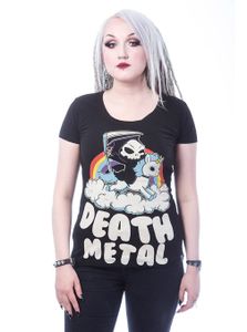 Cupcake Cult T-Shirt Death Metal Clouds Einhorn Skelett Reaper Sensenmann