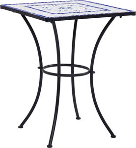 vidaXL Mosaik-Bistrotisch Blau und Weiß 60 cm Keramik