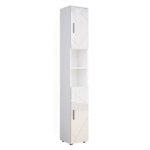 Vicco Badschrank Irma, 30 x 192 cm, Weiß Hochglanz