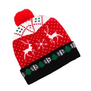 Vánoční klobouk s LED osvětlením Blikající režimy Pletený klobouk Dekorace Party Supplies, Snow Deer
