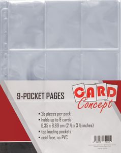 Card Concept Economic 9-Pocket Pages Ordnerseiten für Sammelkarten 10er Pack (transparent)