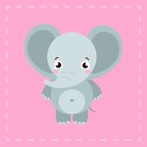 Baby Kinder Handtuch Seiftuch - Elefant - 100% Baumwolle - 30x30 cm - süße Tier Motive