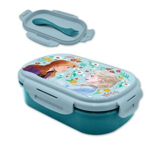 Disney Die Eiskönigin Anna Elsa 2 tlg Kinder Set Brotdose plus Göffel – Blau