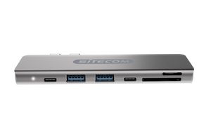 SITECOM Dual USB-C Multiport Adapter with USB-C Power Delivery 100W