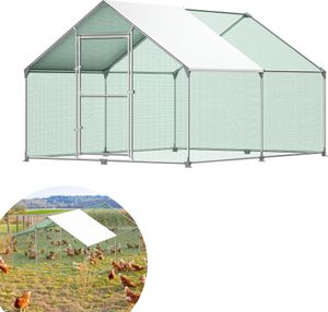 UISEBRT Chicken House Free-Range Enclosure Drůbežárna Small Animal House Pozinkovaný ocelový rám se střechou 3 x 4 x 2 m UISEBRT Chicken House Free-Range Enclosure Drůbežárna Small Animal House Pozinkovaný ocelový rám se střechou 3 x 4 x 2 m