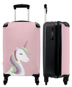 NoBoringSuitcases.com® - Einhorn rosa - Koffer Kind Mädchen - 55x35x25