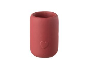 J-Line Cachepot Heart High Cement Red Duży