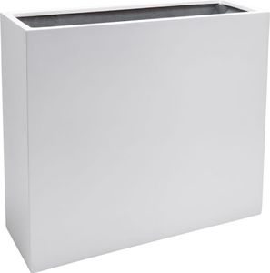 VIVANNO Pflanzkübel Raumteiler Fiberglas "Elemento", Weiß Matt 88x30x75 cm