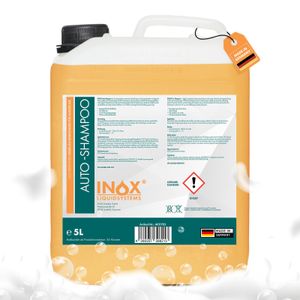 INOX® - Nano Line Autoshampoo Konzentrat im praktischen 5L Kanister | Autoreiniger für PKW, LKW, Wohnmobil und Motorrad | Autoshampoo für Hochdruckreiniger | Sanfte Reinigung