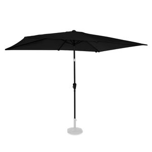 VONROC Sonnenschirm rechteckig 200x300 - Rechteckiger Sonnenschirm für Terasse, Garten, Balkon, Gastro - Knickbar, Kurbel, Wetterfest - Rapallo schwarz