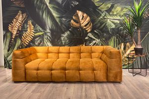 KAWOLA Sofa Velvet versch. Größen und versch. Farben ROSARIO gold,  4-Sitzer