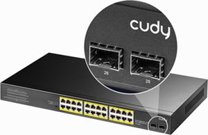 CUDY GS1028PS2 24-portowy przełącznik Gigabit PoE+ 2 porty SFP 300W