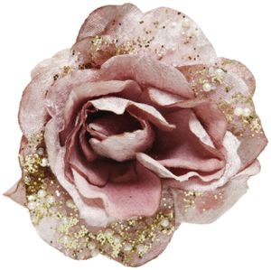 Kaemingk Rose auf Clip samtpink