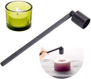 Kerzenlöscher, Edelstahl Dochtabdeckung gerades Rohr mit 16cm langem Griff (schwarz)