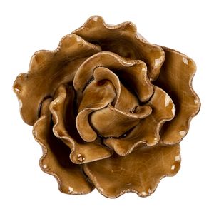 Clayre & Eef figúrka kvetina Ø 8x4 cm hnedá keramika