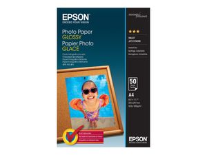 Epson - Fotopapier, glänzend - A4 (210 x 297 mm) - 200 g/m2 - 50 Blatt - für Epson L565| EcoTank L555| Expression Home XP-320, 420, 424| WorkForce WF-100, 2630, 2660