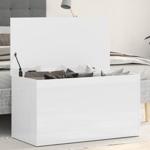 vidaXL Aufbewahrungstruhe Hochglanz-Weiß 84x42x46 cm Holzwerkstoff vidaXL Aufbewahrungstruhe Hochglanz-Weiß 84x42x46 cm Holzwerkstoff