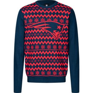 NFL New England Patriots Ugly Sweater Big Logo 2-Color Christmas Pullover Weihnachten M