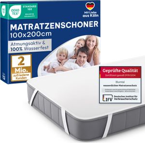 Blumtal Matratzenschoner 100x200cm - wasserdichte Matratzenauflage aus 80% Baumwolle - Inkontinenzunterlage waschbar bis 95 °C - knisterfreier Bett Topper