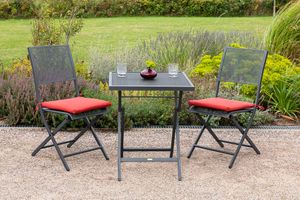 Merxx Gartenmöbelset "Samos" 5tlg. mit Tisch 60 x 60 cm - Stahlgeflecht Graphit, inkl. Kissen Merxx Gartenmöbelset "Samos" 5tlg. mit Tisch 60 x 60 cm - Stahlgeflecht Graphit, inkl. Kissen