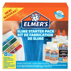 Elmer's Regenbogen Slime Starterset | mit klarer Kleber, Glitzer-Klebestifte und magische Schleim-Aktivator-Flüssiglösung | 8-teiliges Kit