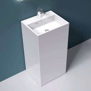 Mai & Mai Design Standwaschbecken freistehend in weiß, aus Mineralguss, Waschtisch, BTH: 50x42x90cm Col34