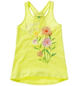 UNITED COLORS OF BENETTON Canotta Top süßes Kinder Muskel-Shirt mit Print Gelb/Grün, Größe:90